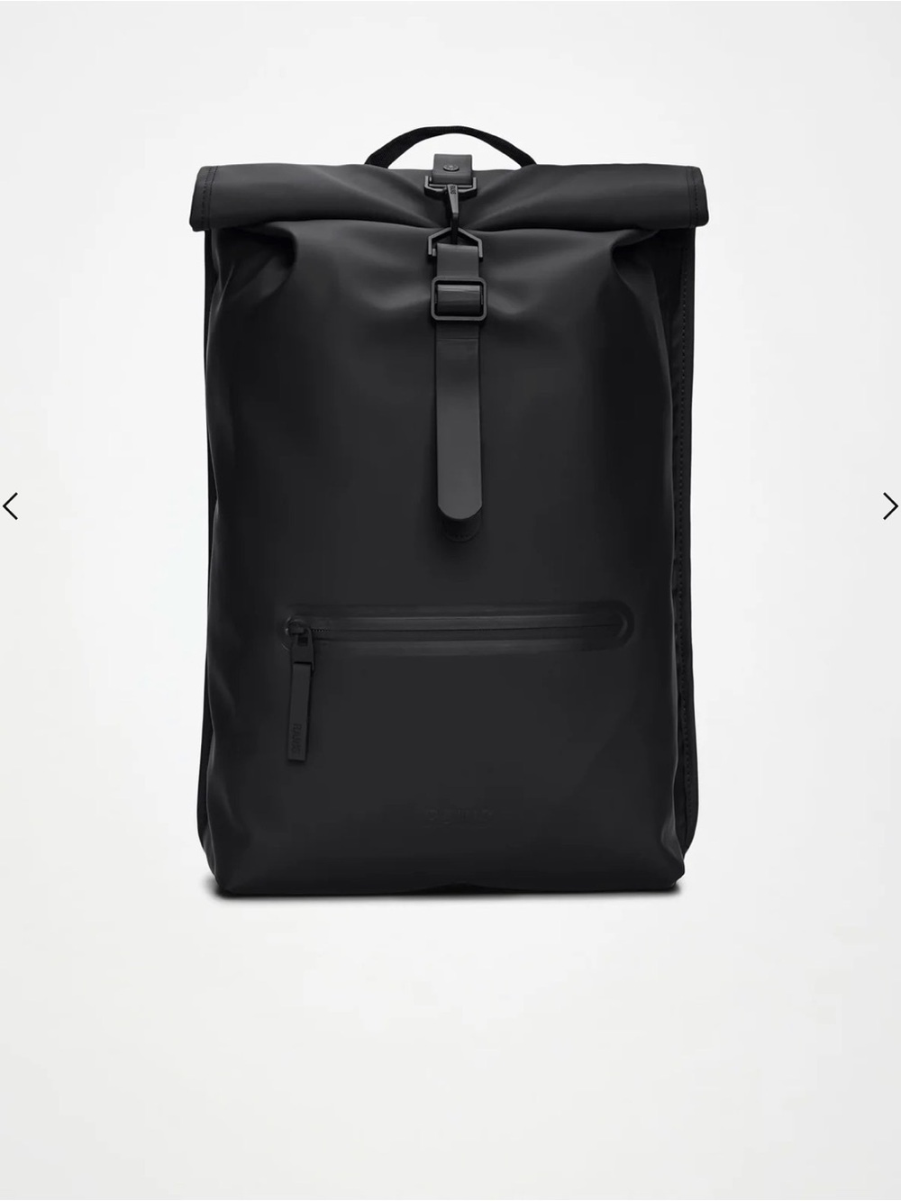 Rains Black Rolltop Waterproof Backpack